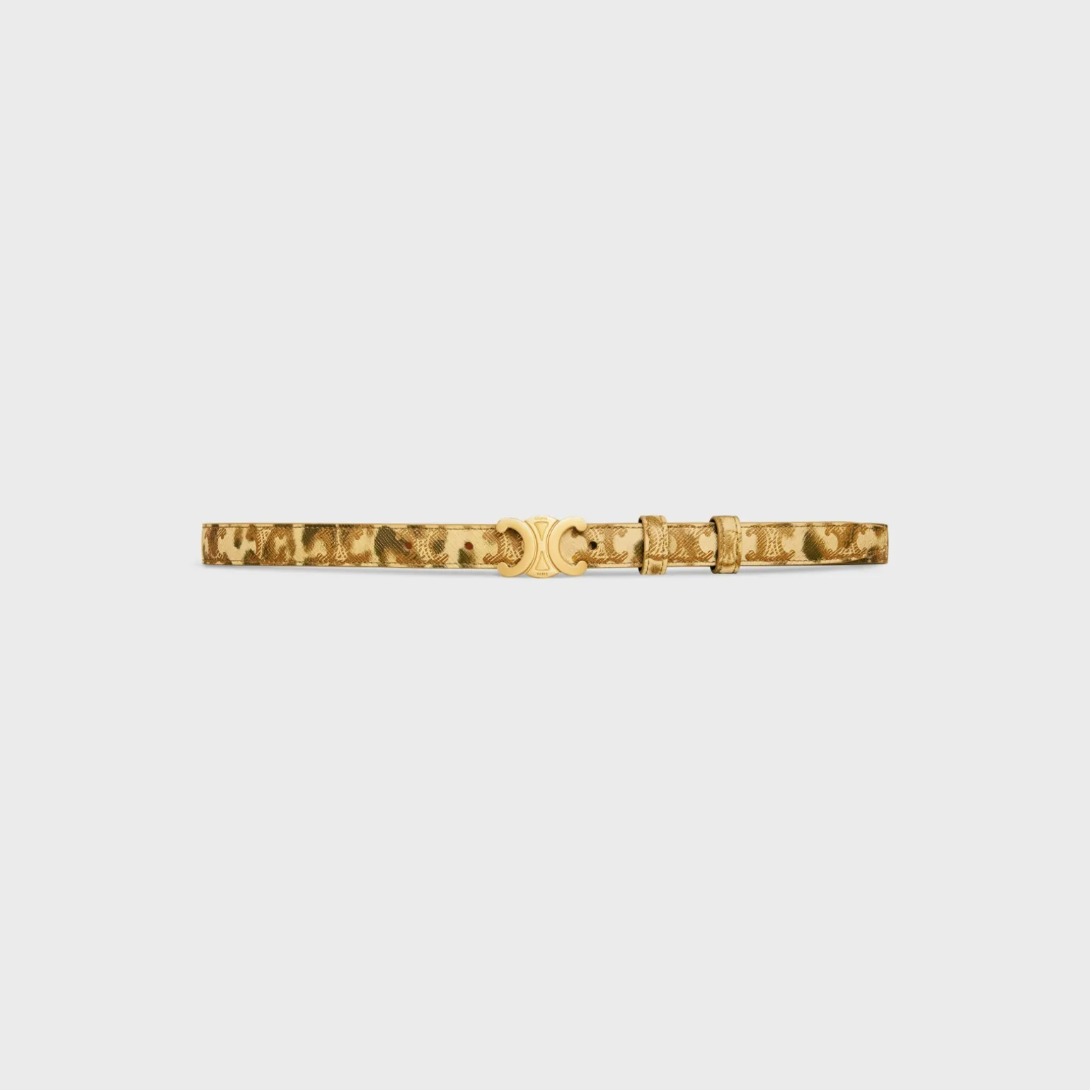 Small Triomphe Belt in TRIOMPHE CANVAS WITH LEOPARD PRINT