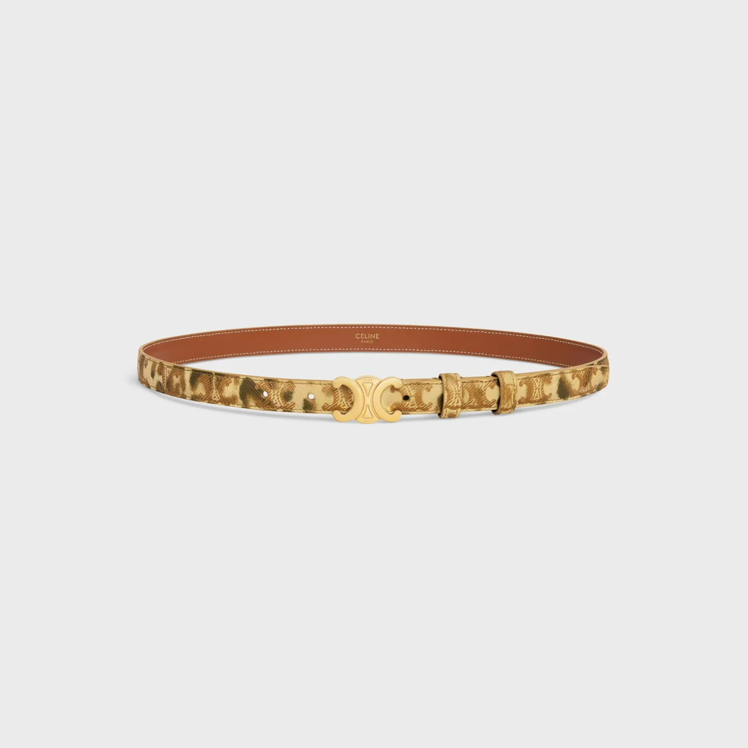 Small Triomphe Belt in TRIOMPHE CANVAS WITH LEOPARD PRINT
