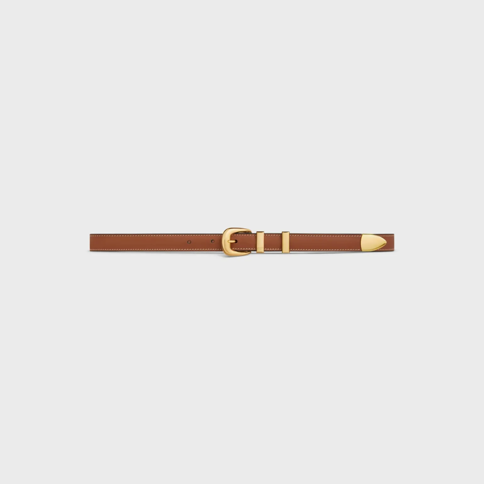SMALL WESTERN BELT in Natural Calfskin