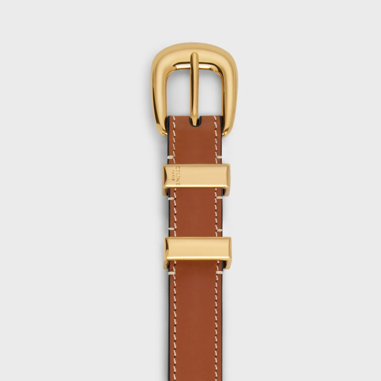 SMALL WESTERN BELT in Natural Calfskin