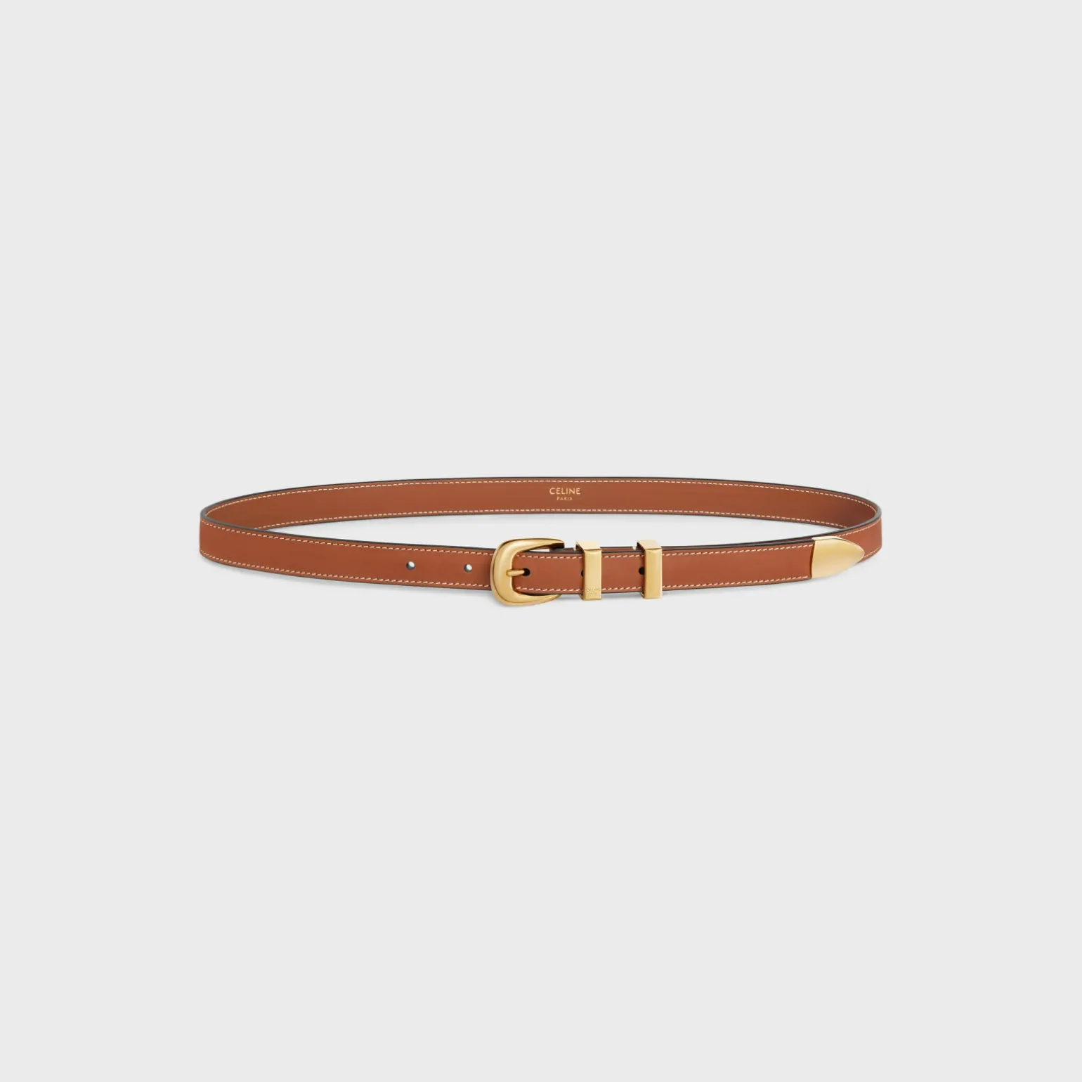 SMALL WESTERN BELT in Natural Calfskin