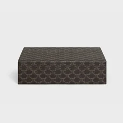 stationery case in triomphe canvas and calfskin