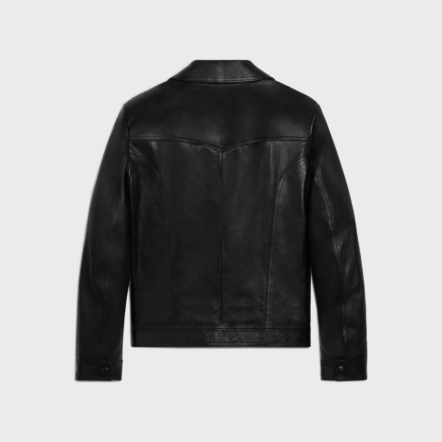 straight-cut blouson jacket in waxed lambskin