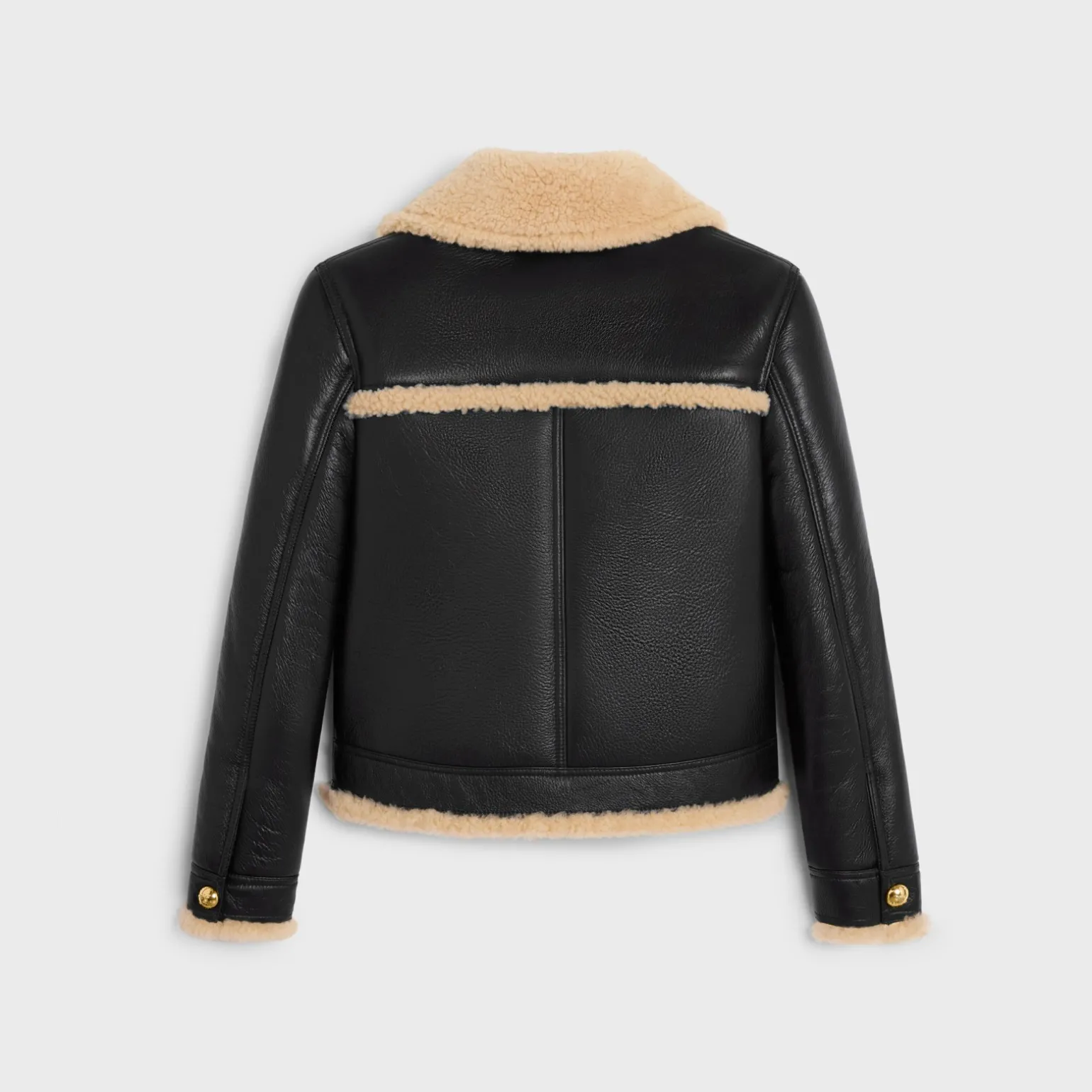 straight-cut blouson jacket in curly lambskin