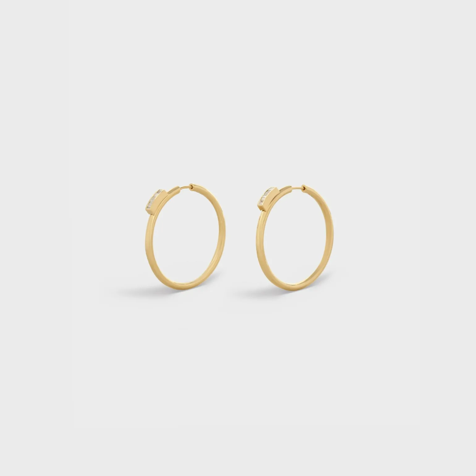 Systeme Large Hoops in Yellow Gold and Diamonds
