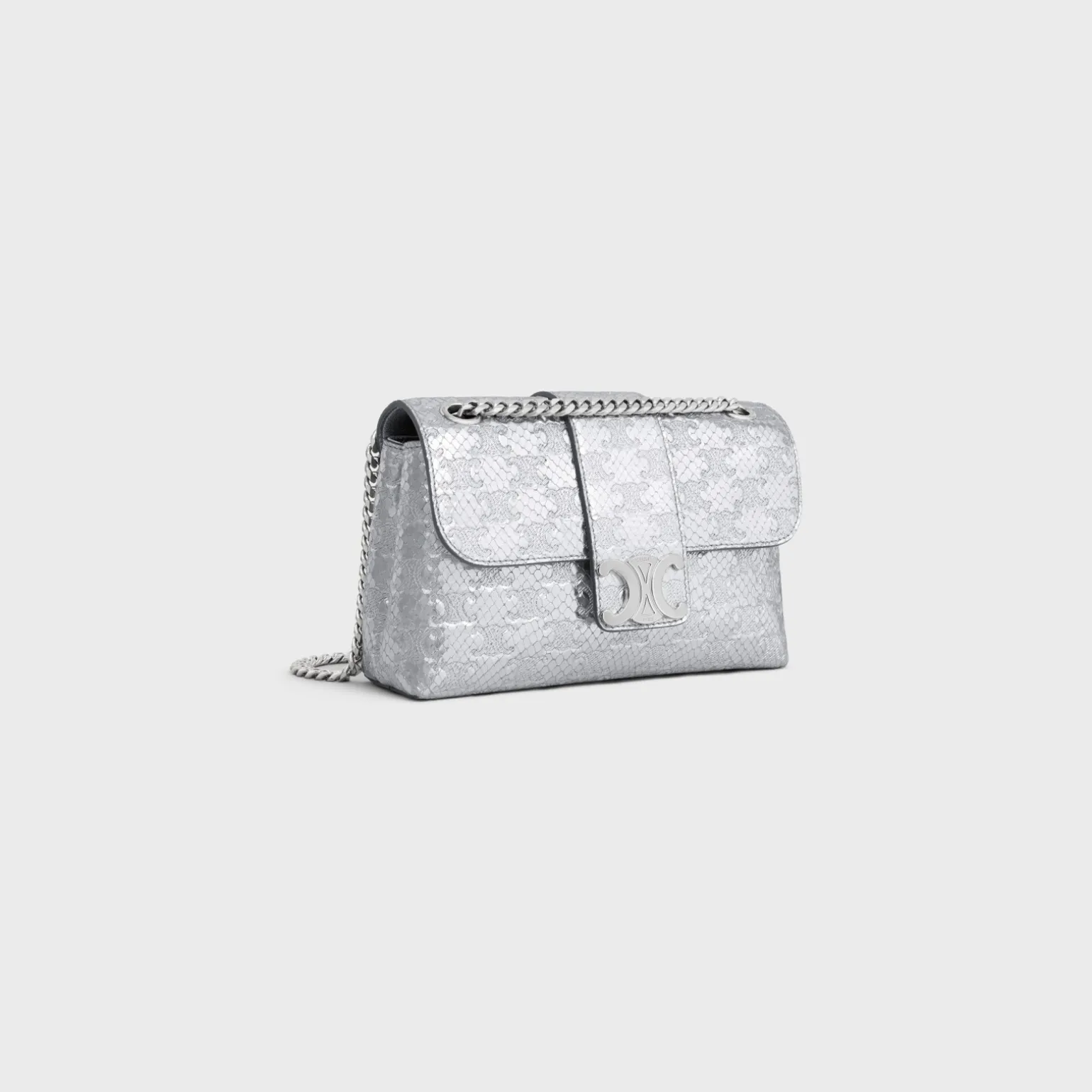TEEN CELINE VICTOIRE BAG in PYTHON EFFECT CALFSKIN WITH TRIOMPHE ALL-OVER