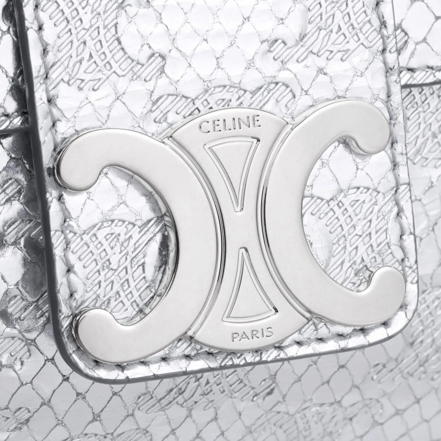 TEEN CELINE VICTOIRE BAG in PYTHON EFFECT CALFSKIN WITH TRIOMPHE ALL-OVER