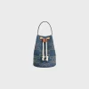 Teen Drawstring in DENIM WITH TRIOMPHE STUDS AND CALFSKIN