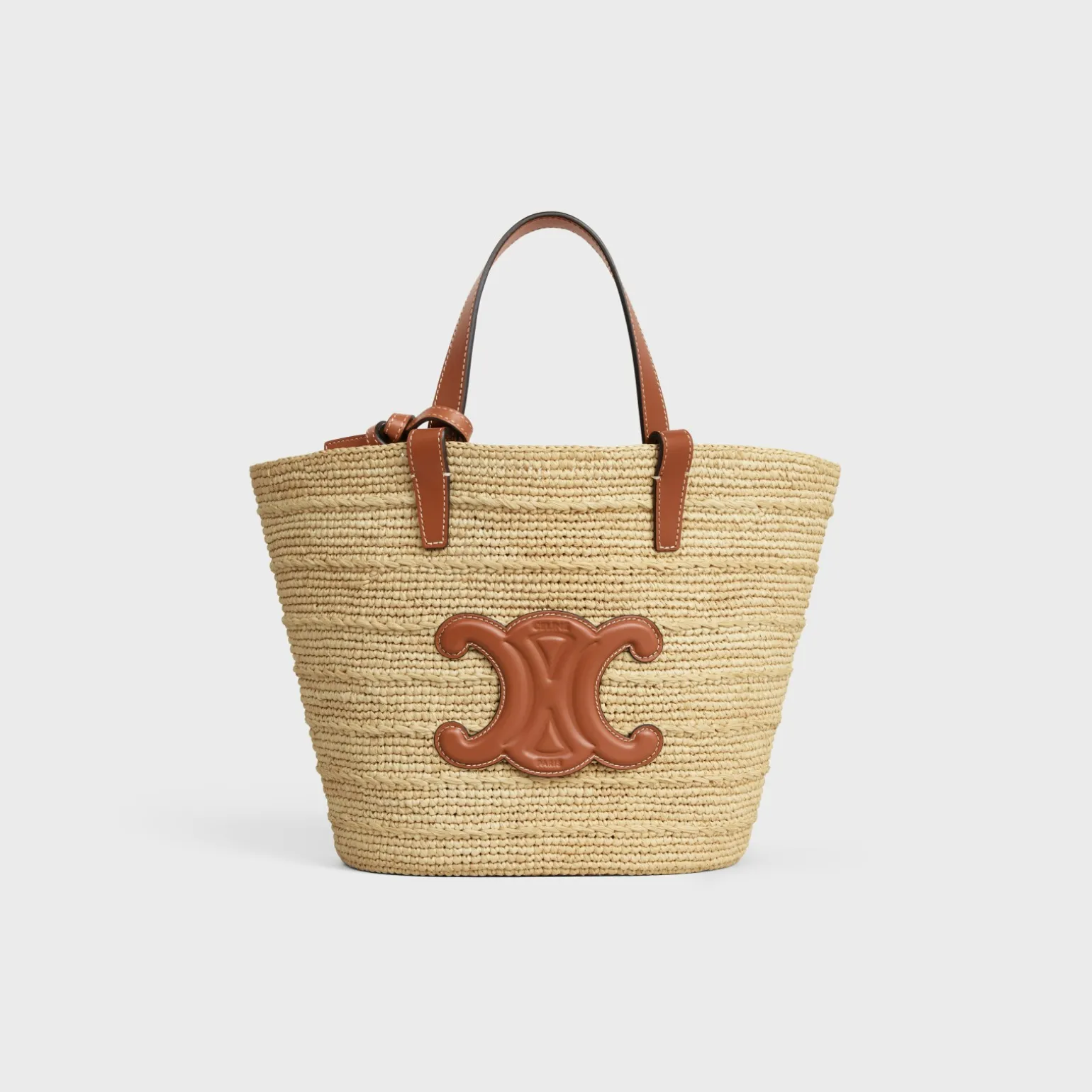 TEEN SUPPLE CELINE CLASSIC PANIER in Raffia and calfskin