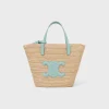 TEEN SUPPLE CELINE CLASSIC PANIER in Raffia and calfskin
