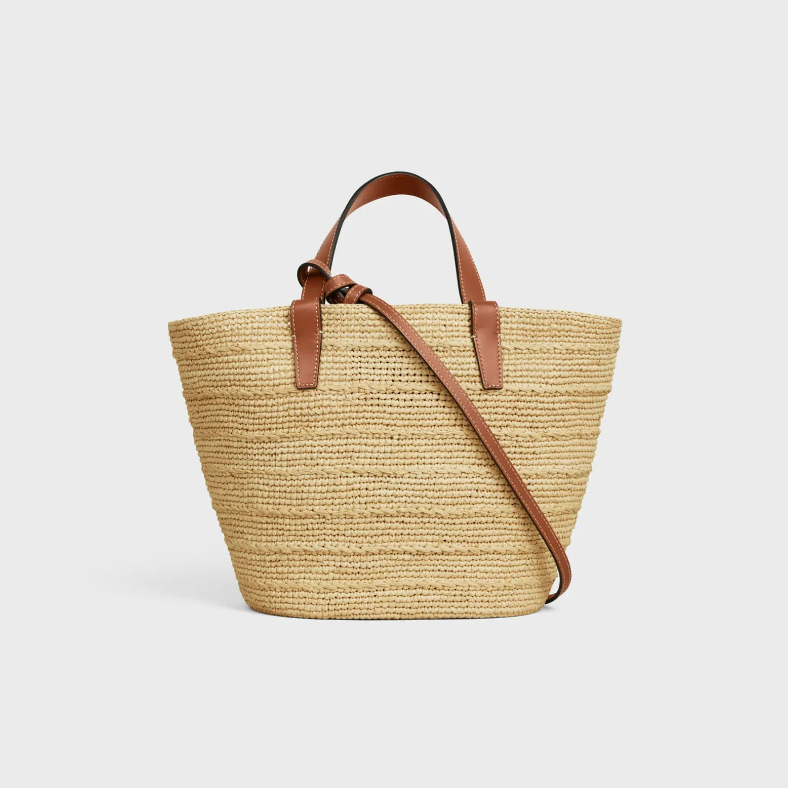 TEEN SUPPLE CELINE CLASSIC PANIER in Raffia and calfskin