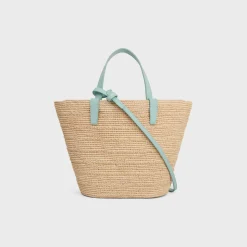 TEEN SUPPLE CELINE CLASSIC PANIER in Raffia and calfskin