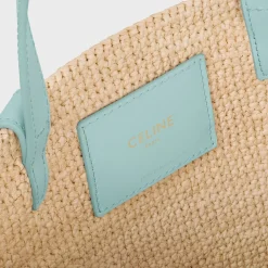 TEEN SUPPLE CELINE CLASSIC PANIER in Raffia and calfskin