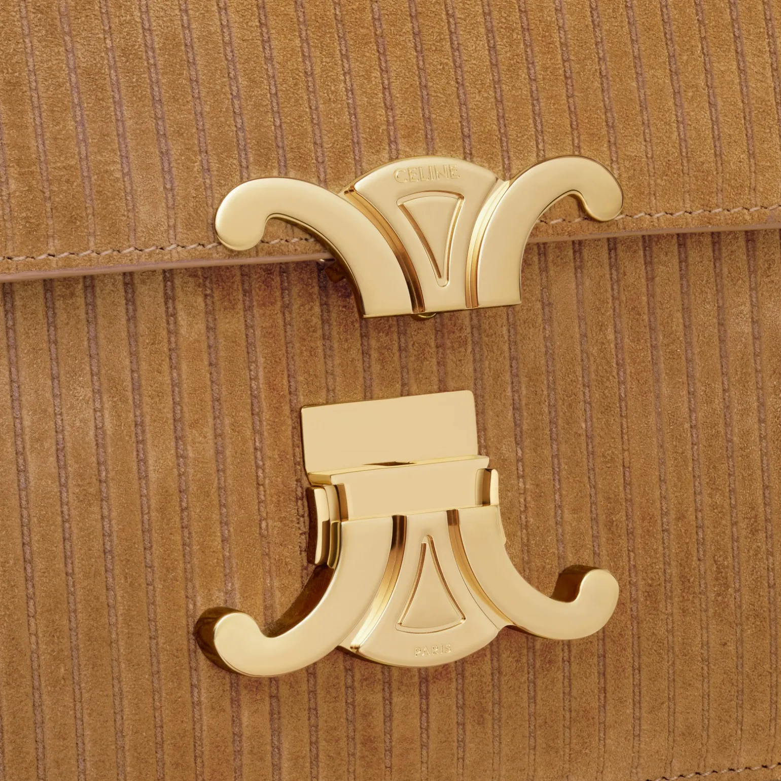 Teen Triomphe Bag in STRIPED SUEDE CALFSKIN