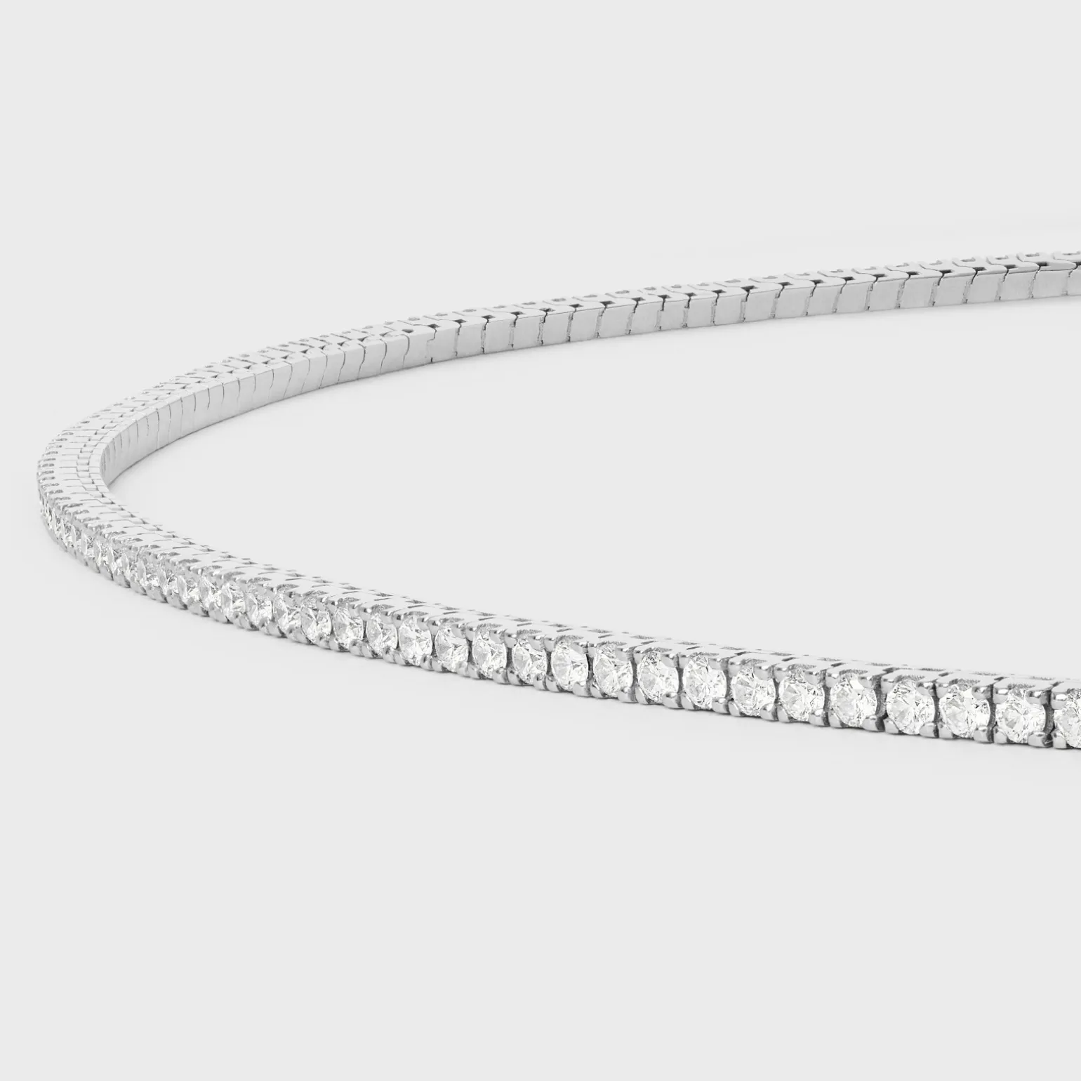 Tennis Necklace in White Gold and Diamonds