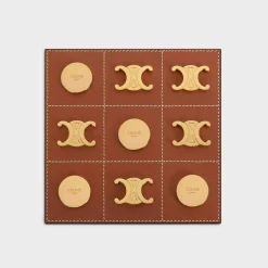 Tic Tac Toe in calfskin and brass