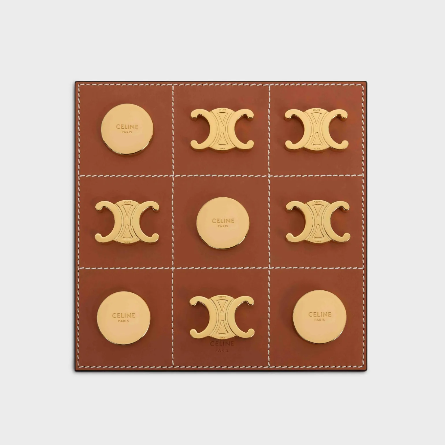Tic Tac Toe in calfskin and brass