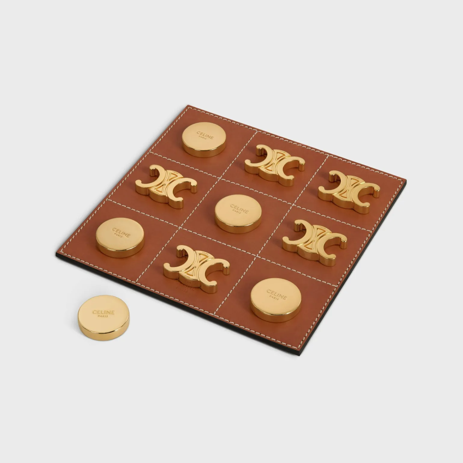 Tic Tac Toe in calfskin and brass