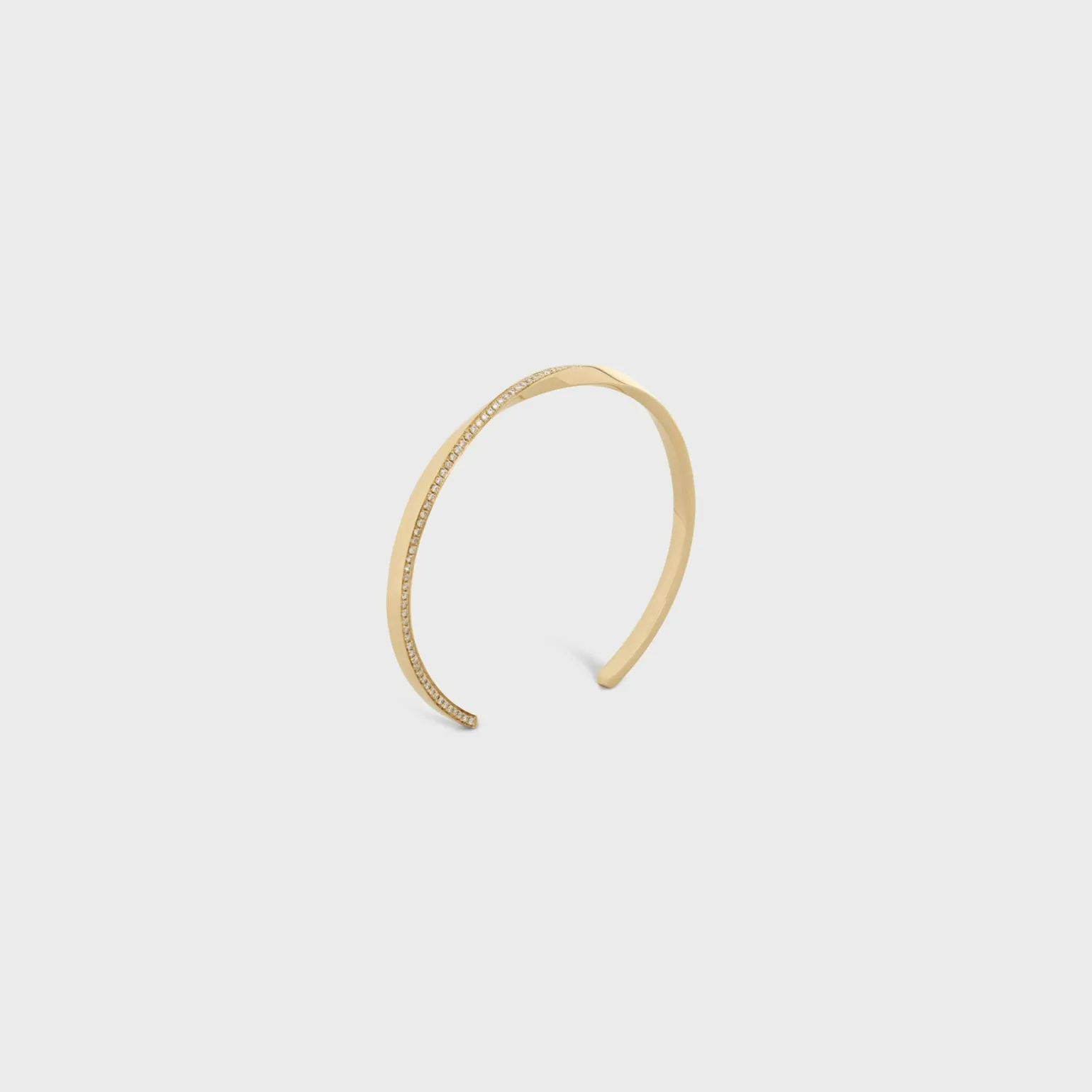 Torsion Bracelet in Yellow Gold and Diamonds