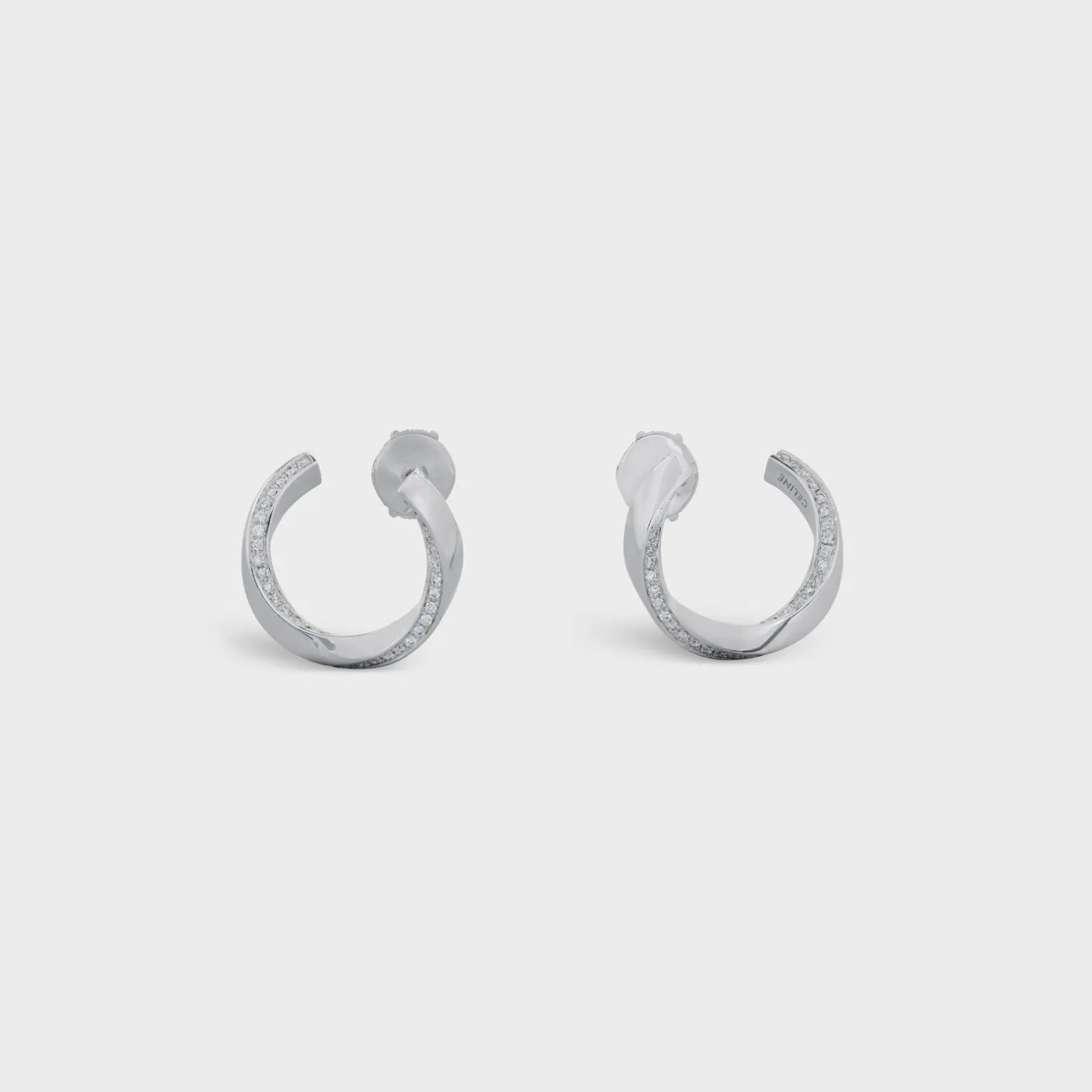 Torsion Earrings in White Gold and Diamonds