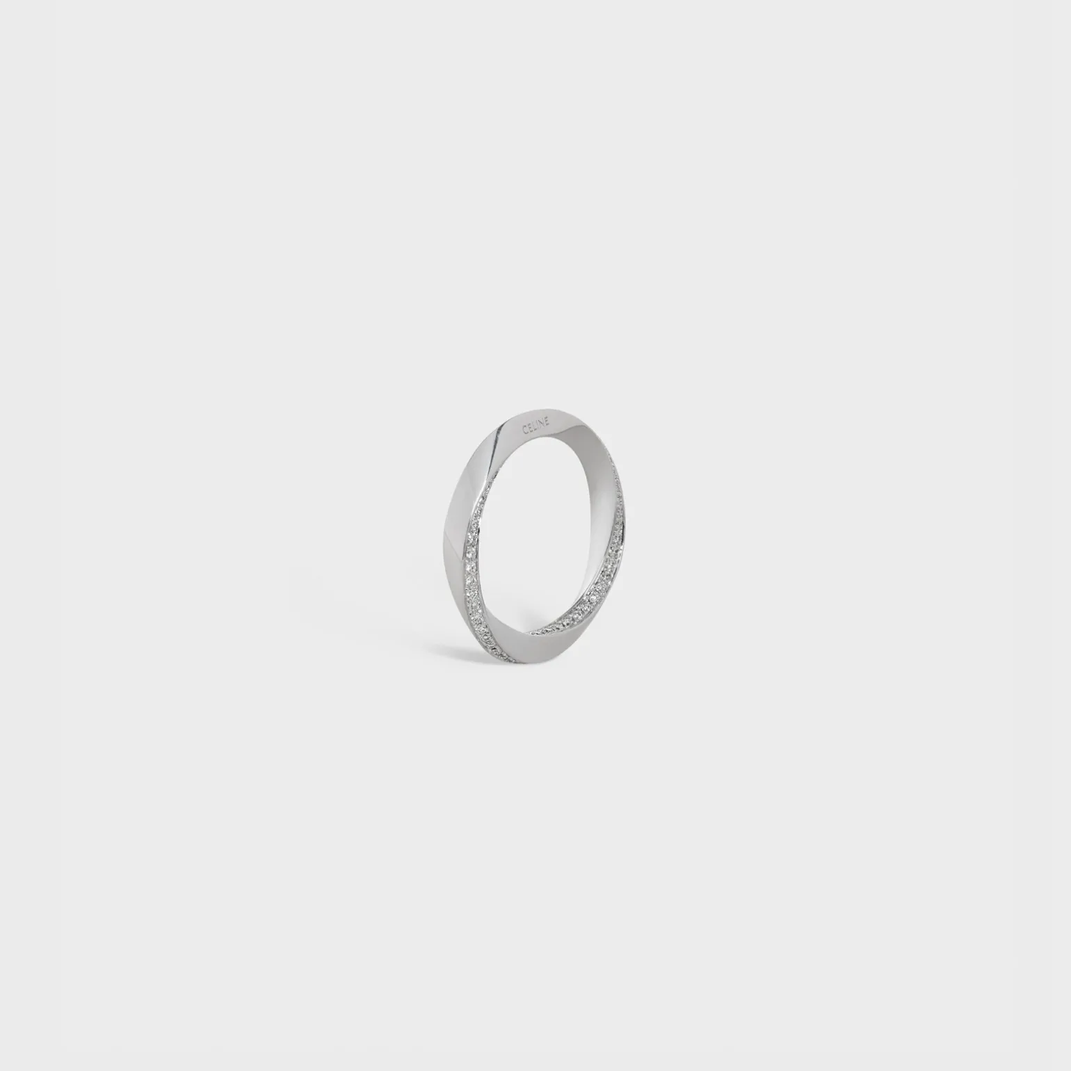 Torsion Ring in White Gold and Diamonds