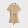 trapeze mini dress in cotton twill