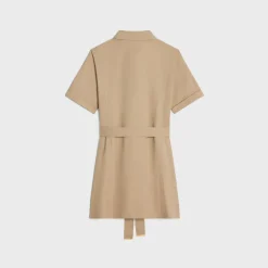 trapeze mini dress in cotton twill