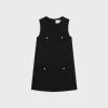trapeze mini dress in double faced wool tricotine