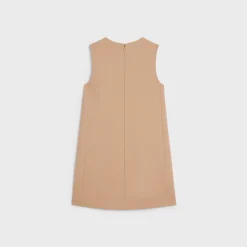 trapeze mini dress in wool sablé