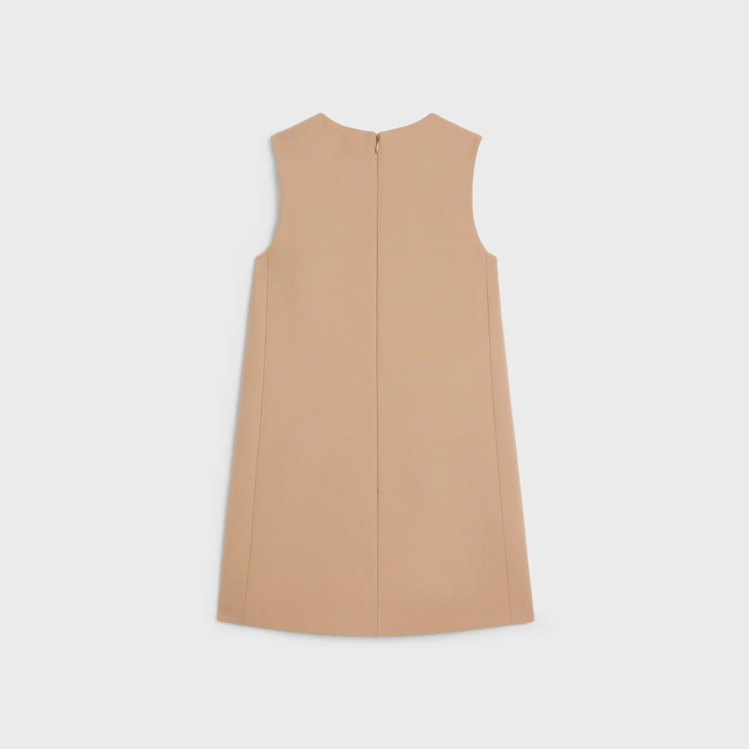 trapeze mini dress in wool sablé