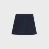 trapeze mini skirt in double faced wool tricotine
