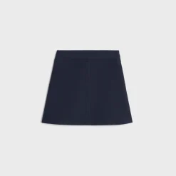 trapeze mini skirt in double faced wool tricotine