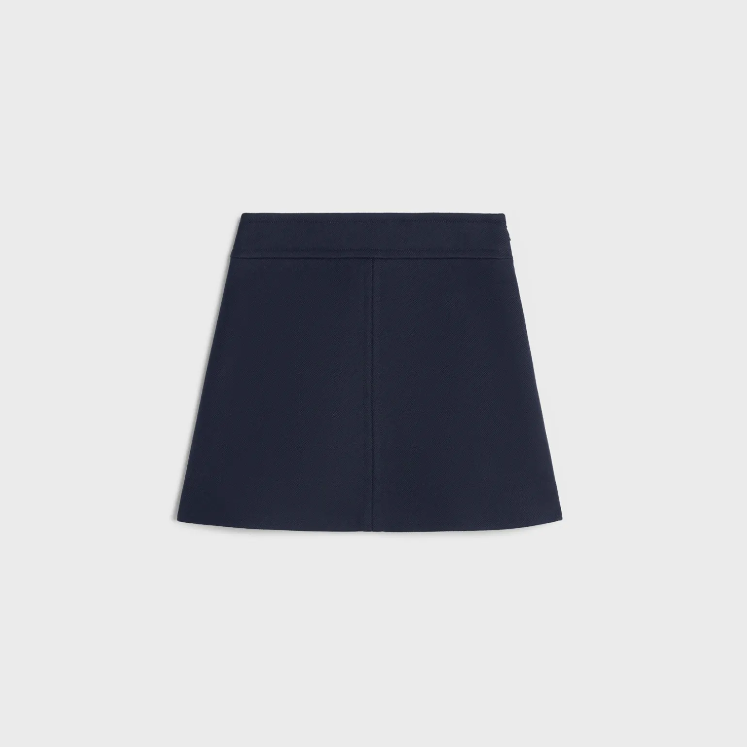 trapeze mini skirt in double faced wool tricotine