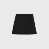 trapeze mini skirt in double faced wool twill