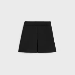 trapeze mini skirt in double faced wool twill