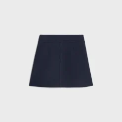 trapeze mini skirt in double faced wool tricotine