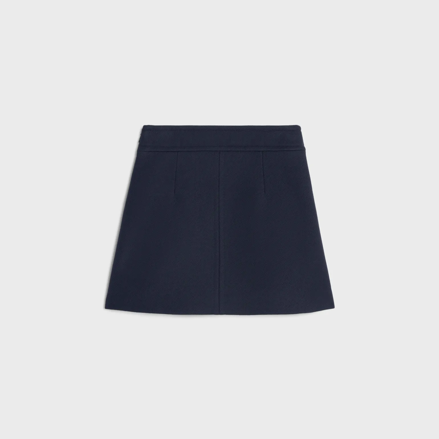 trapeze mini skirt in double faced wool tricotine