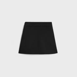 trapeze mini skirt in double faced wool twill