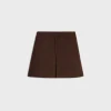 trapeze mini skirt in wool tweed