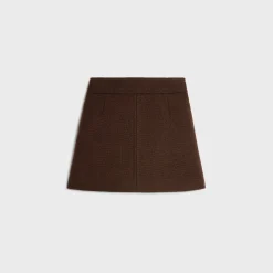 trapeze mini skirt in wool tweed