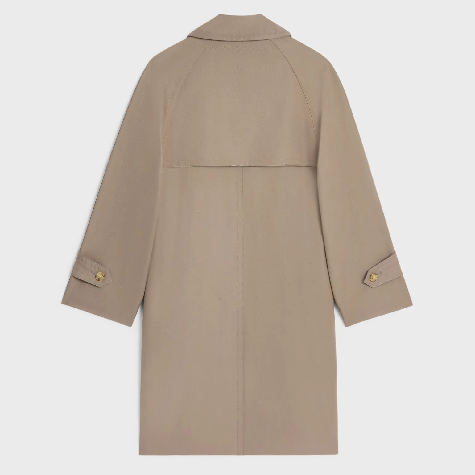 trench coat in wool gabardine and cotton