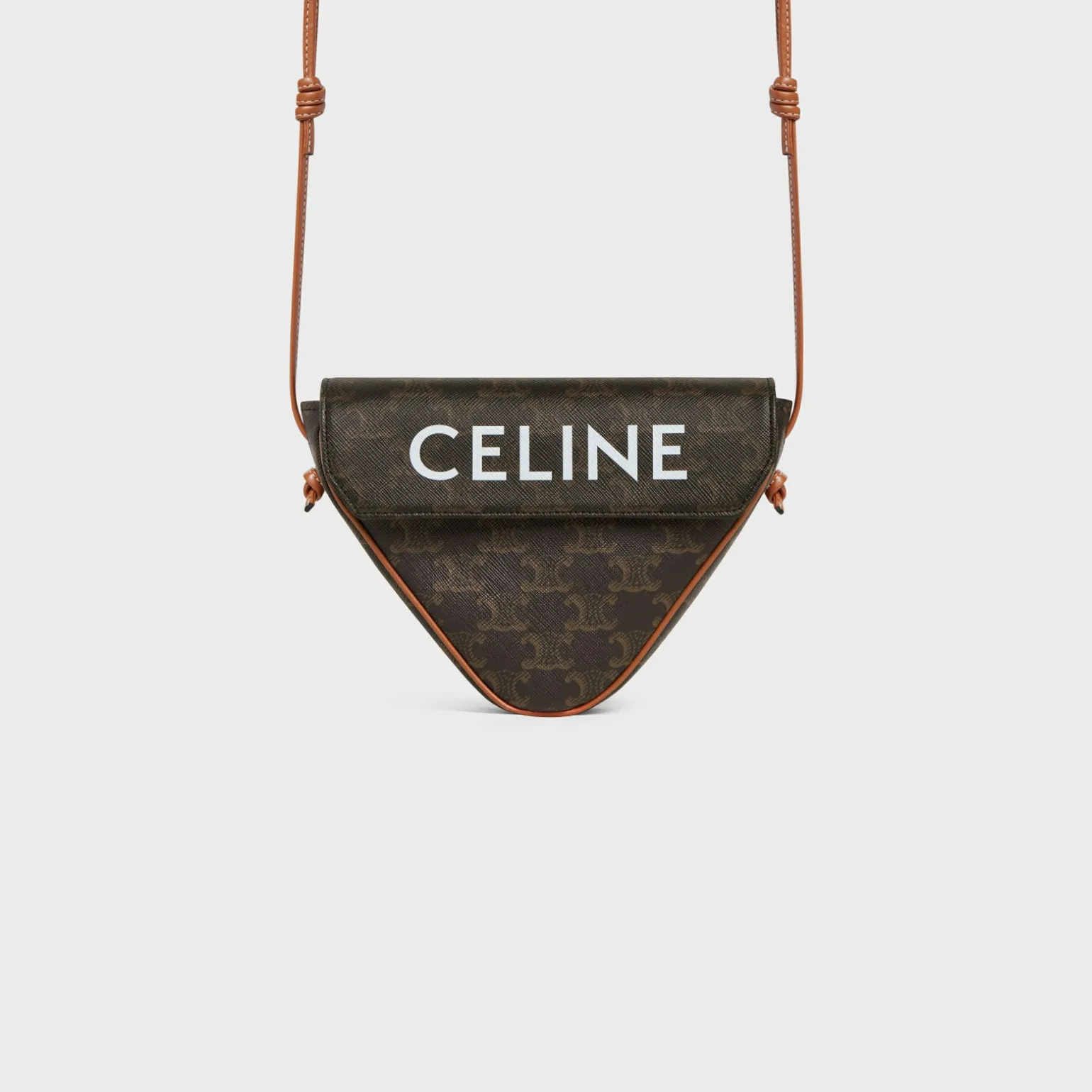 triangle bag in Triomphe Canvas with Celine print