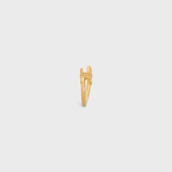 Triomphe Asymmetric Ring in Brass with Gold Finish