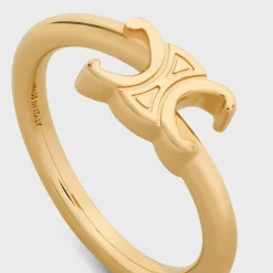Triomphe Asymmetric Ring in Brass with Gold Finish