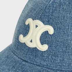TRIOMPHE BASEBALL CAP IN DENIM UNION WASH