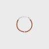 Triomphe Beach Bracelet in Smooth Calfskin and Brass with Rhodium Finish