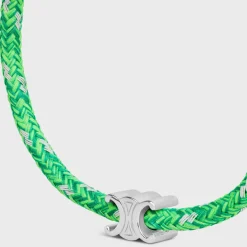 Triomphe Beach Bracelet in Polyester and Brass with Rhodium Finish