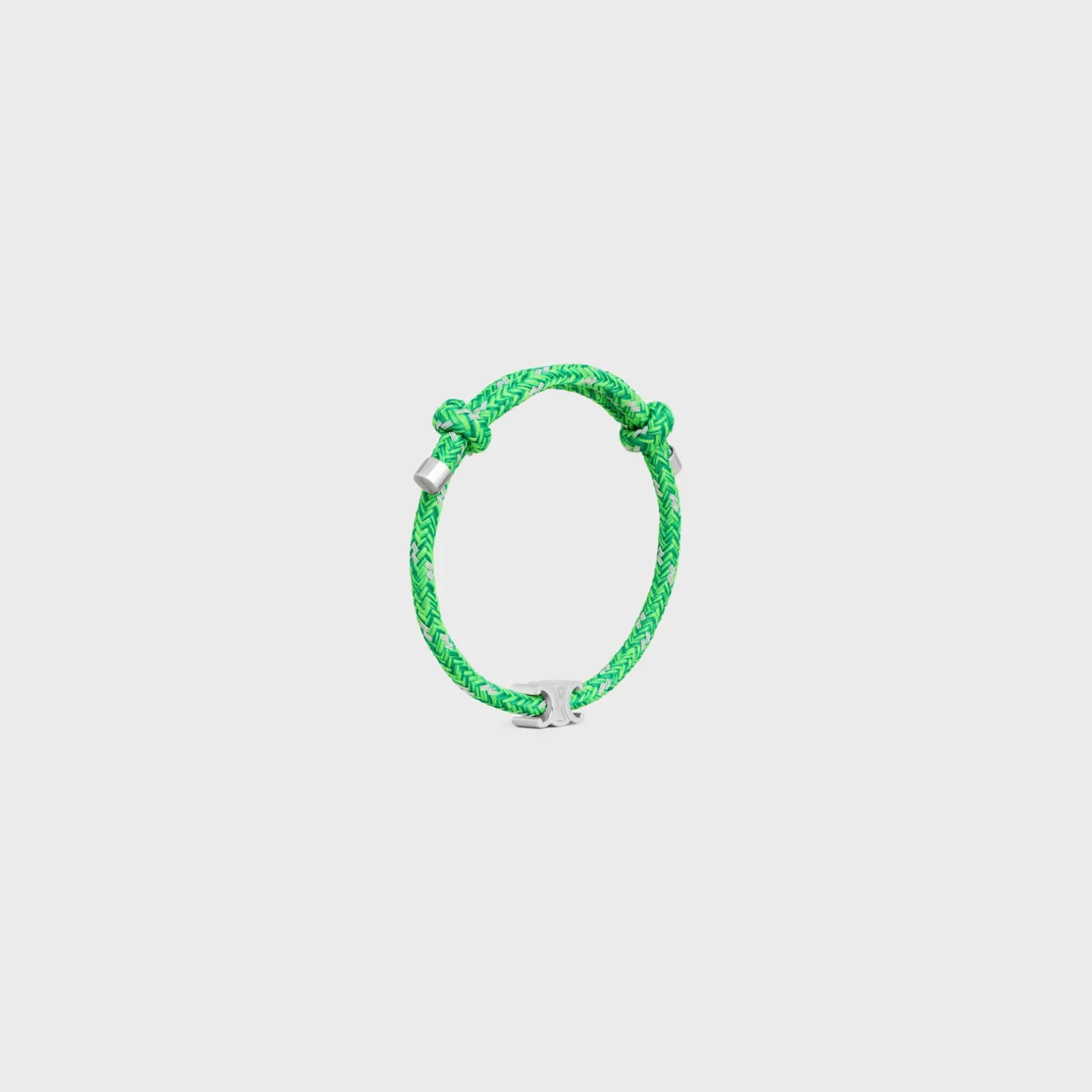 Triomphe Beach Bracelet in Polyester and Brass with Rhodium Finish