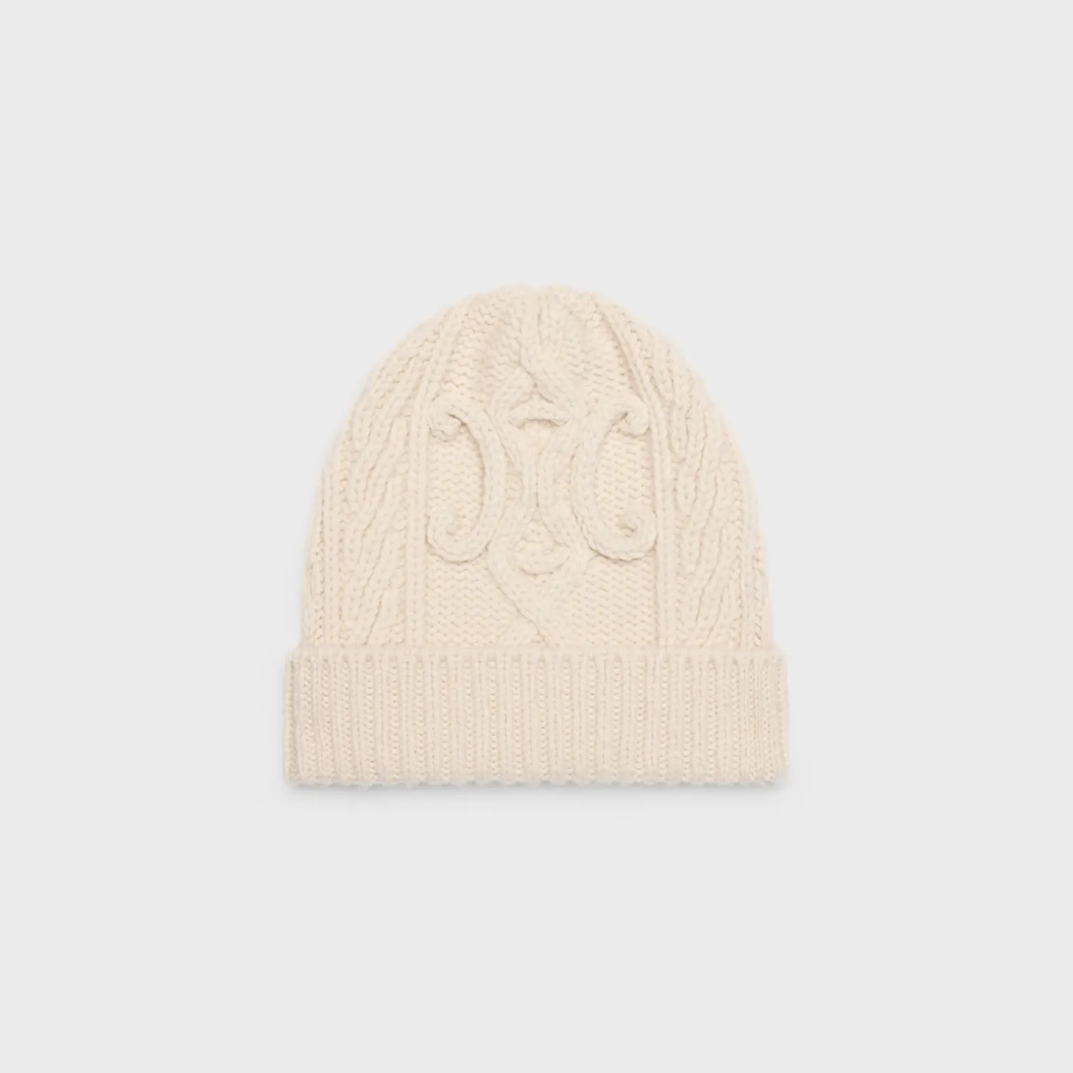 triomphe beanie in aran cashmere and wool