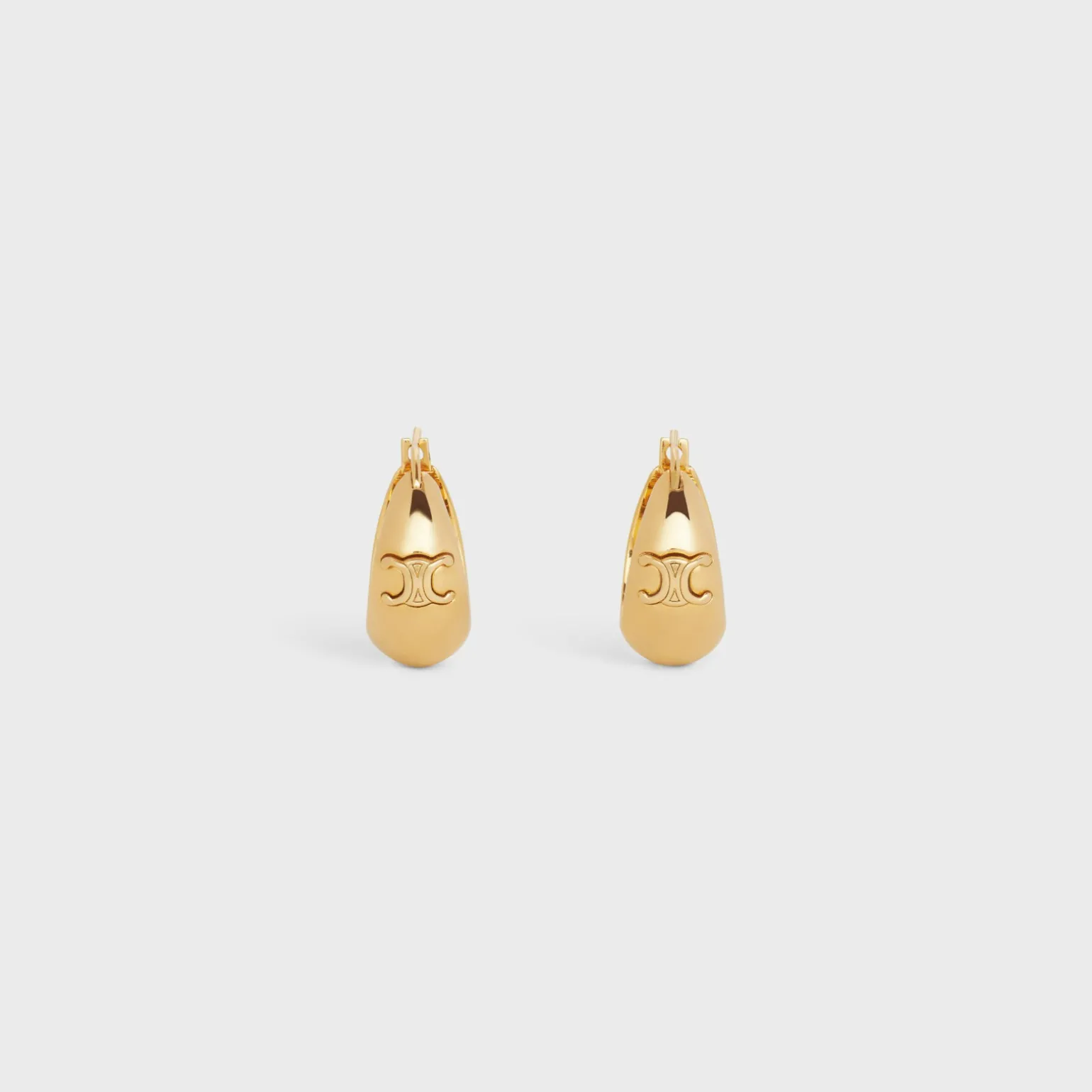 Triomphe Bold Hoops in Brass with Gold Finish